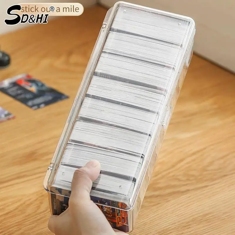 1Pcs Card Storage Box Transparent Card Large Capacity Portable Detachable With Cover Organizing Box