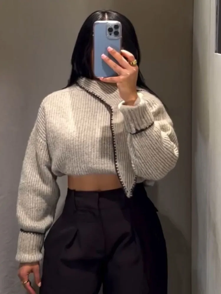 

HH Women's Winter New Fashion Versatile Bow Decorated Sweater Female Loose Casual Slim Stand Collar Long Sleeve Pullover Sweater