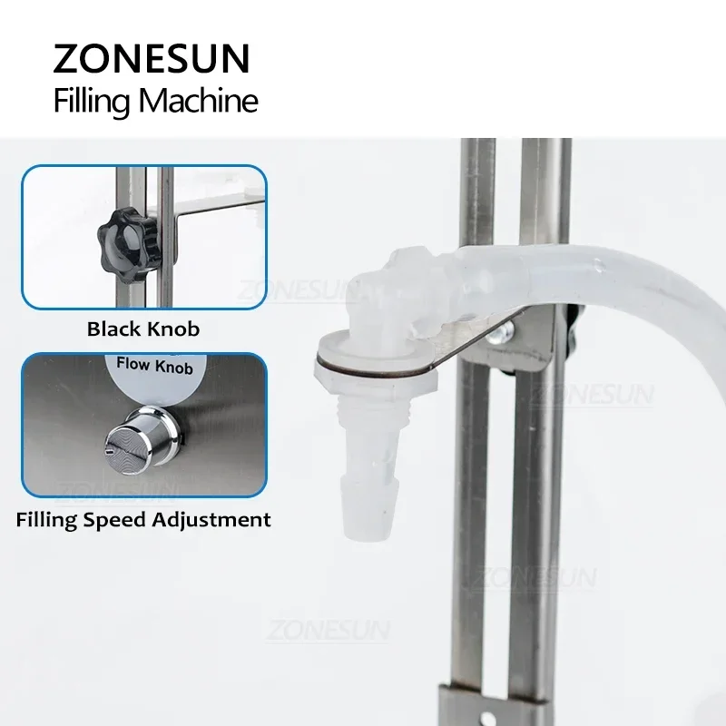 ZONESUN Semi Automatic Beverage Mineral Water Milk Drink Bottle Filler  Perfume Liquid Weighting Filling Machine ZS-M1080S