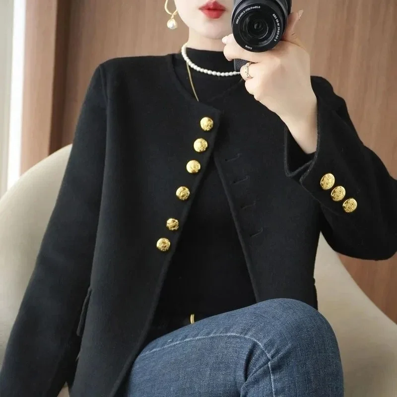 2025 New Short Double-Sided Woolen Coat Women's Woolen Jacket Spring Autumn Winter Korean Style Versatile Fashion Coat Top