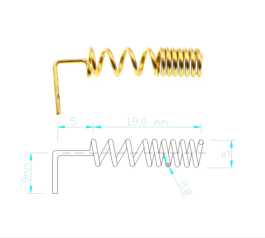 AntennaHome Spring DIP Antenna LoRa 868/915M ,GSM/GPRS 900/1800M, NB-NoT 900/1800M ,ISM Transfer /Recciever AH1G.302