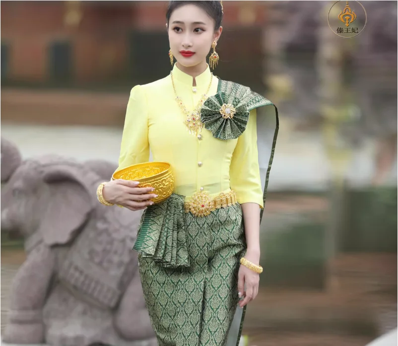 

Thai Clothing New Bubble Sleeve Host Hotel Welcome Work Uniform