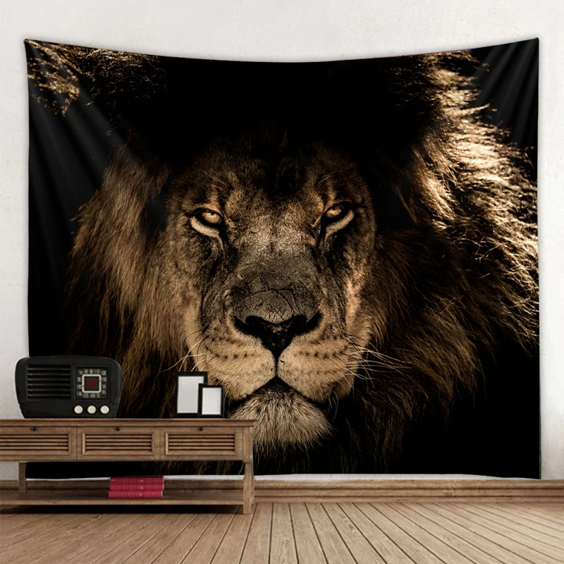 Lion Decor Tapestry Hippie Boho Wall  Gypsy Landscape    Bedroom