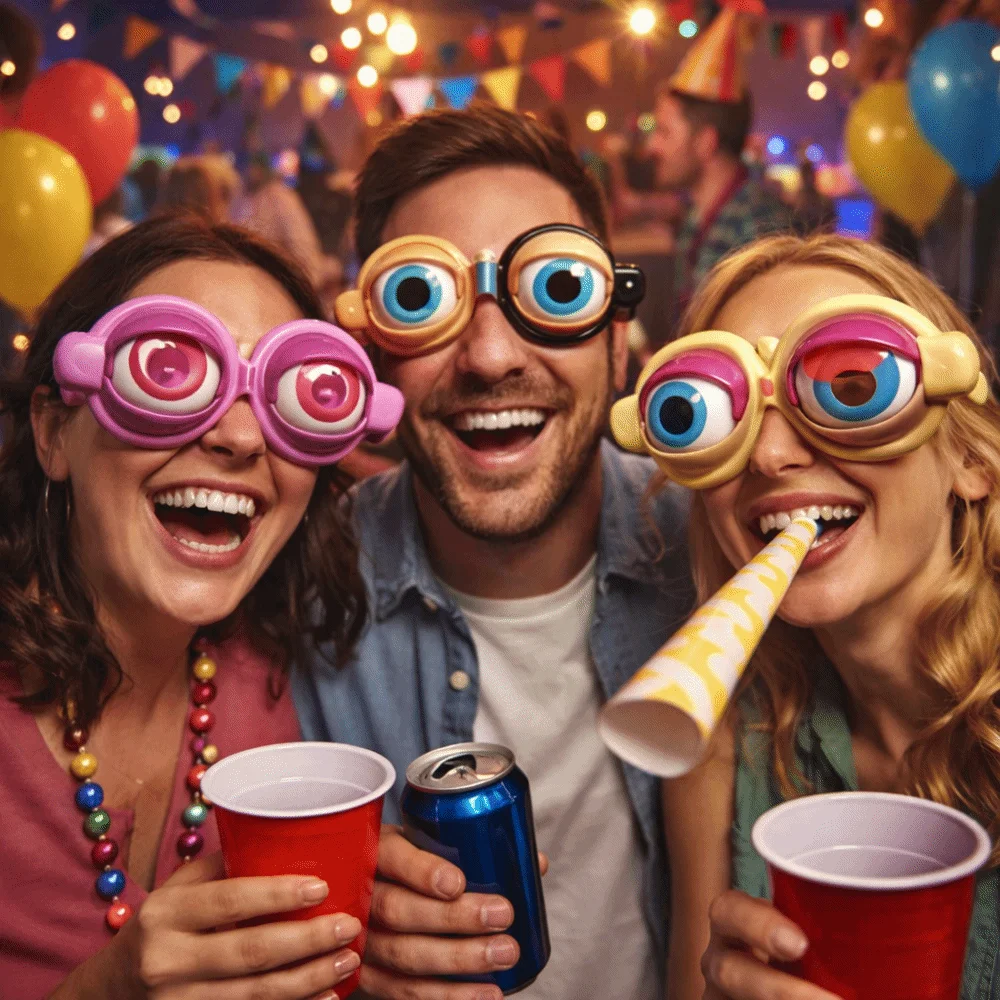 New Strange Pull String Crazy Glasses Party Decor Plastic Material Prank Glasses Christmas Party Funny Glasses Gifts