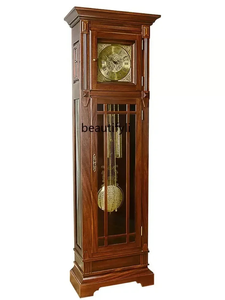 

FLiving Room Simple Modern Floor Clock Solid Wood Chinese Retro Mechanical Floor ClockA