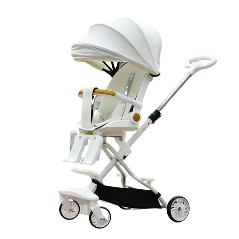 Foldable Buggy With Car Seat Combo Portable Landscape Design Children'S Trolley