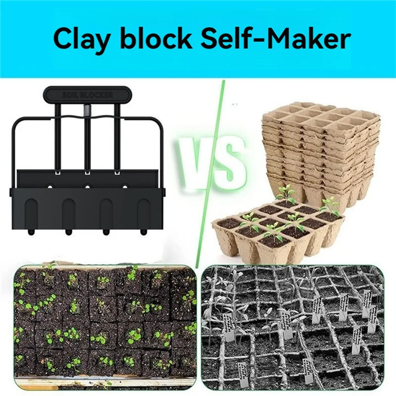 【Alleenoday!】Soil Blocker Handheld, Soil Blocker voor het starten van zaad, Handmatige Soil Block Maker Handheld zaailingmachine,Bodeblok