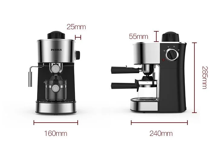 Petrus الفولاذ المقاوم للصدأ المنزلية ماكينة صنع القهوة الأوتوماتيكية 5Bar كابتشينو اسبريسو مقهى آلة مكتب المنزل 220-230-240 فولت 240 مللي