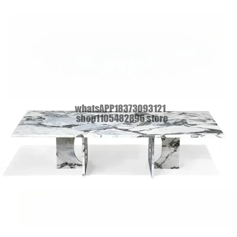 Wabi Sabi Bulgari blue natural marble rectangular coffee table living room coffee table can be customized