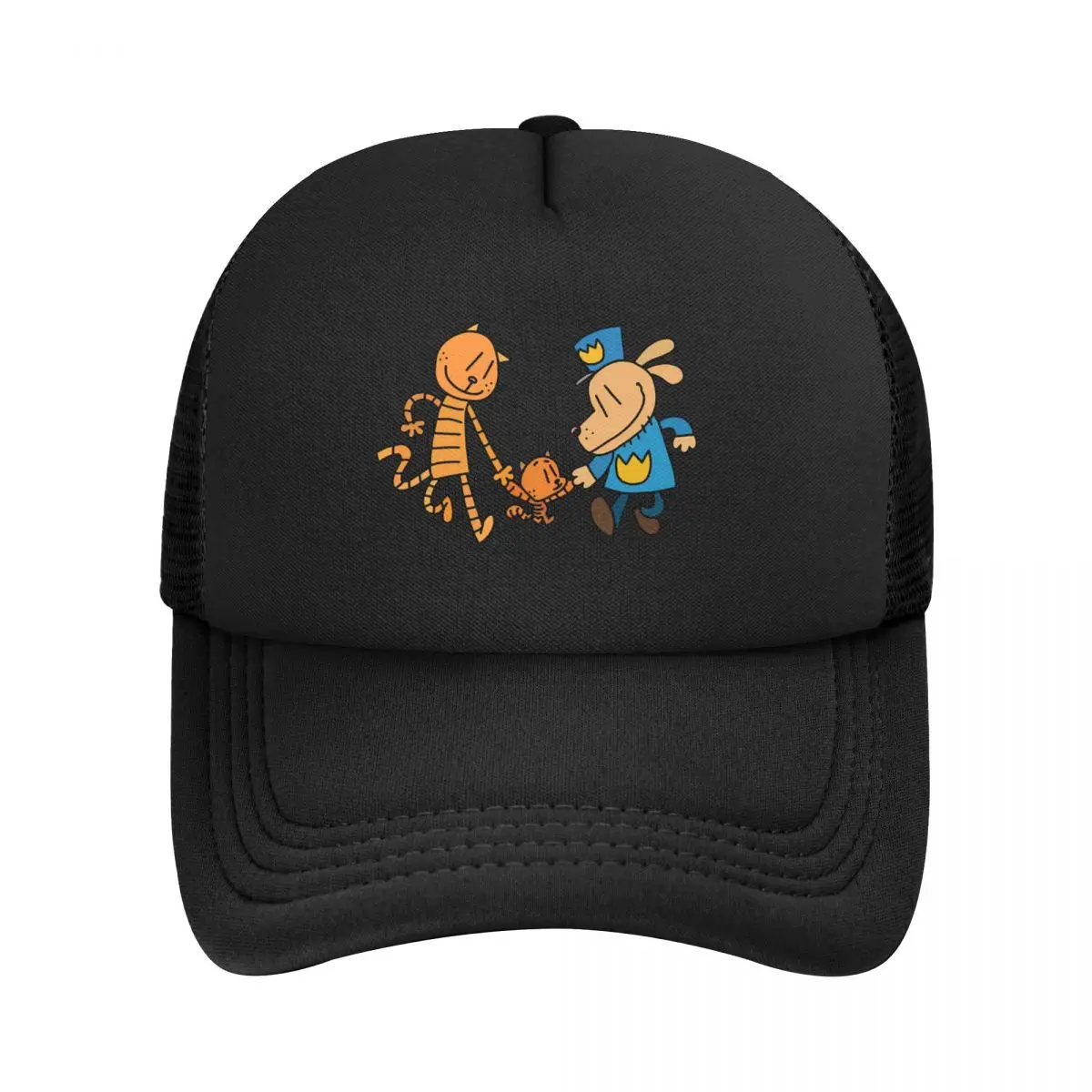 Dog Man, Lil Petey, And Big Petey Fan Art Mesh Baseball Caps Snapback Baseball Hats Breathable Casual Casquette Outdoor Unisex