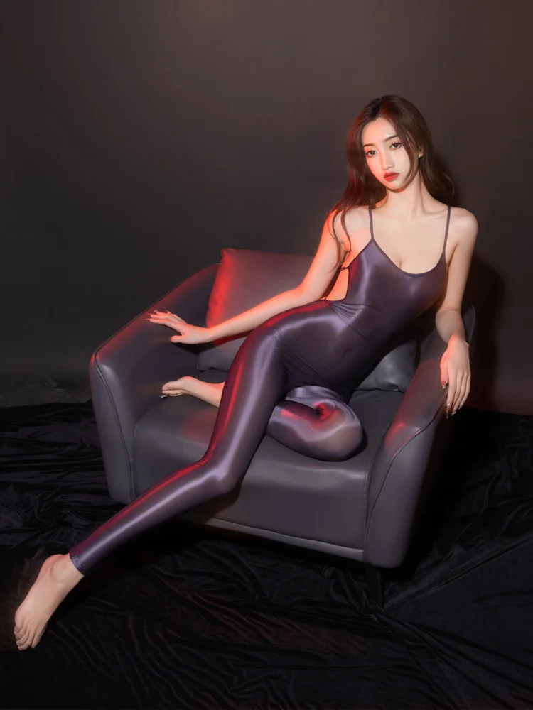 

Sexy Women Sheer See Through Low Cut Jumpsuit Backless Bandage Bodysuit Elastic Maid Leotard Hollow Out Yoga Tights