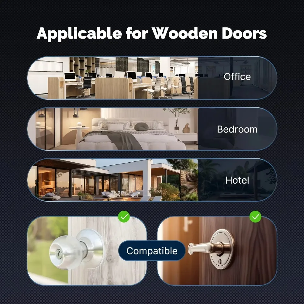 6 in 1 Digital Door Lock Bluetooth Electronic Password Smart Door Lock Handle APP Remote Unlock with Fingerprint Key Card