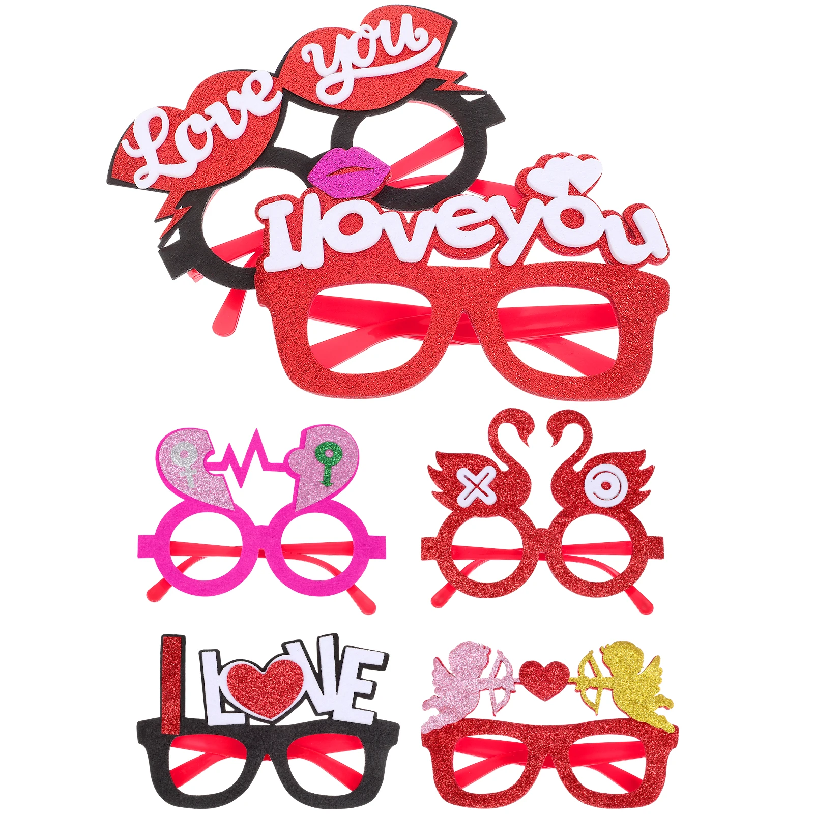 

6 Pcs Valentines Day Party Fancy Glasses Supplies Women Heart Glasses For Women Photo Props Eyewear Accessories Gifts
