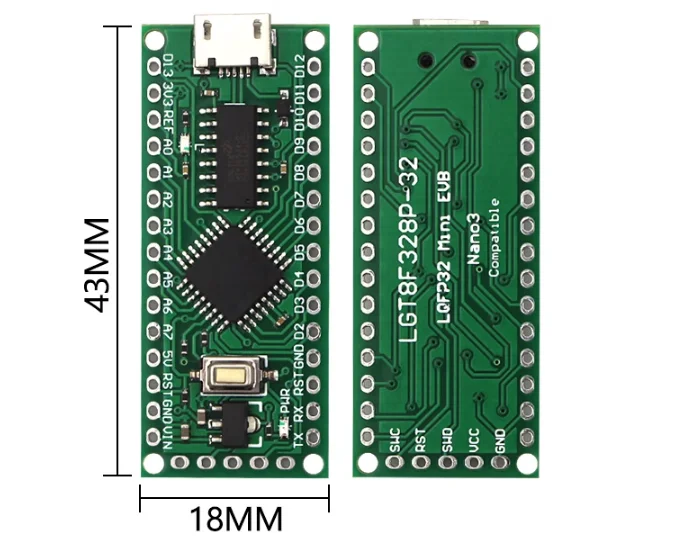 LGT8F328P-LQFP32 MiniEVB TYPE-C MICRO USB Compatible With ATMEGA328 Nano V3.0 LGT8F328P CH9340C / HT42B534-1 SOP16 For Arduino