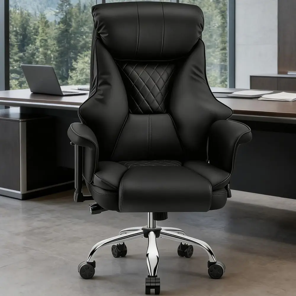 Big and Tall Oice Chair - Executive High Back Leather Oice Desk Chair with Adjustable Lumbar Support - Ergonomic Comortable Heav