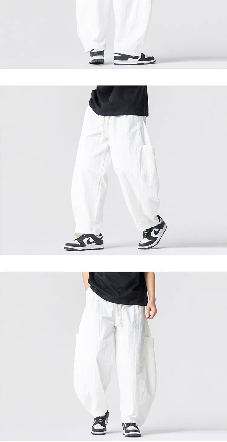 2026 Sommer Herren Jogginghose Haremshose Leichte Hose mit Elastischem Bund Gerade Geschnittene Lockere Jogging-Hose Einfarbige Freizeithose M-5XL – Detail 6
