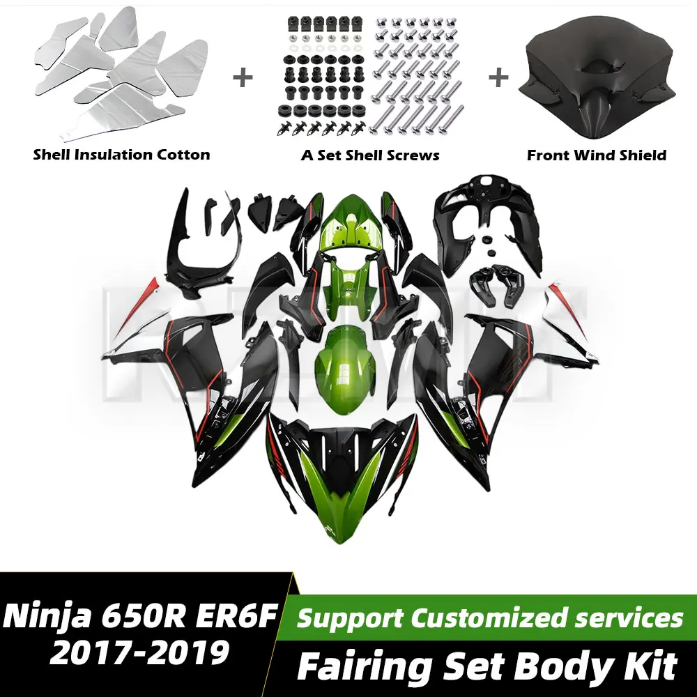 

Motorcycle Fairings Set For Kawasaki Ninja 650R ER6F 2017-2019 Body Kit Bodywork Set Shell Injection ER6F 17-19 K0617-106a