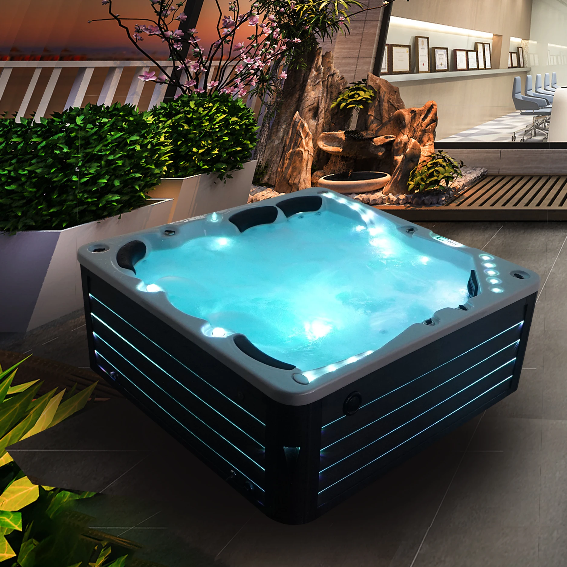 Hot Sale 6 Persons Hot Tub Outdoor Spa Tubs Luxury Whirlpool Massage Bathtub Relax Swim Spa Pool For Villa Garden And Hotel