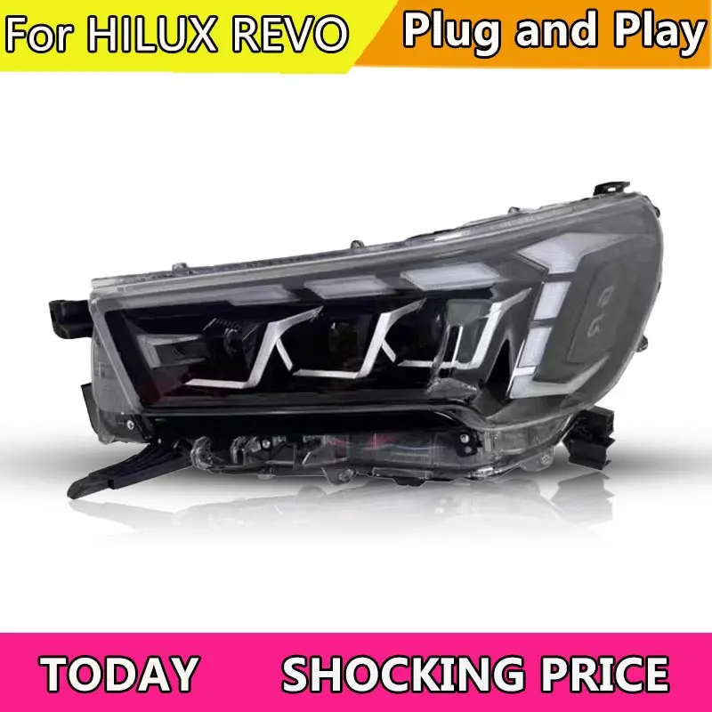 

Стайлинг автомобиля для фар Toyota Hilux 2021-2024 гг. Новая светодиодная фара Revo DRL Hid Head Lamp Angel Eye Bi Xenon Аксессуары LED