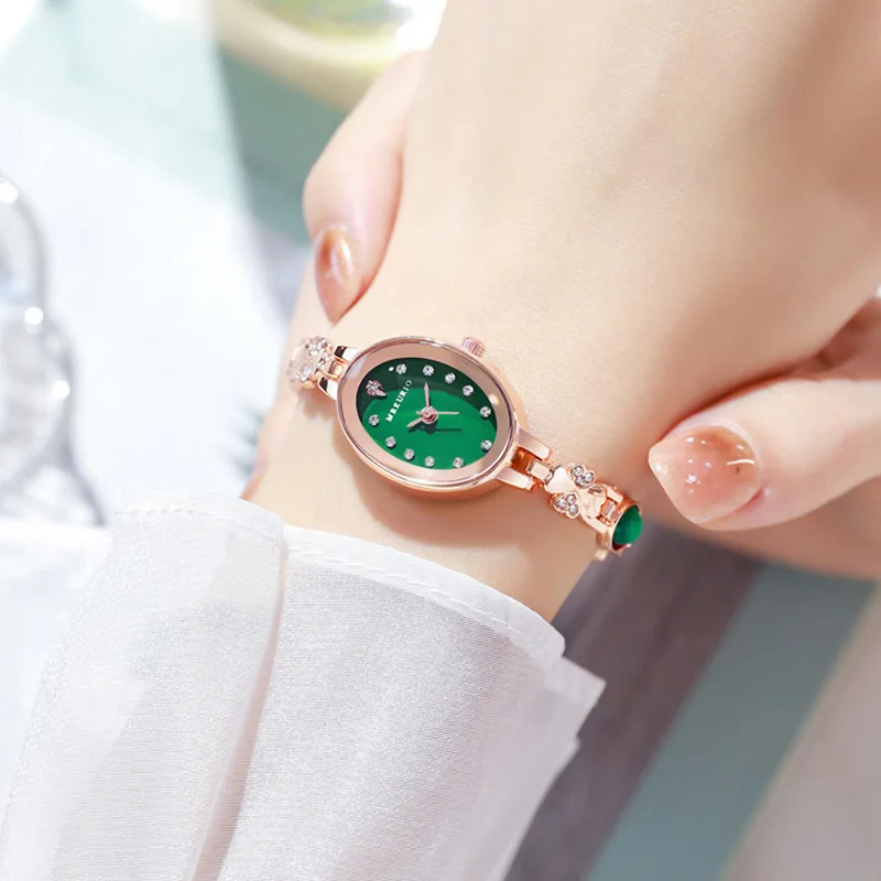 Women's Quartz Watch Luxury Diamond Encrusted Emerald Fashion Female Watches Casual Ladies Watch Daily Wear Girl Gifts Student
