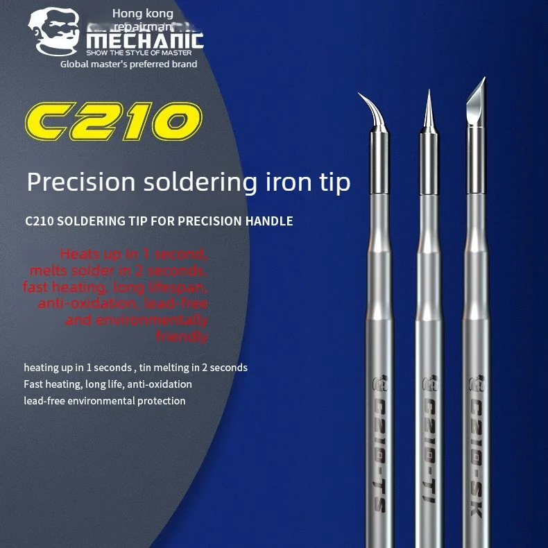 Mechanic C210 Soldering Iron Tips 210 Tips for T210-A T210-NA Sugon T26 T26D Soldering Handle Soldering Station Welding Tip