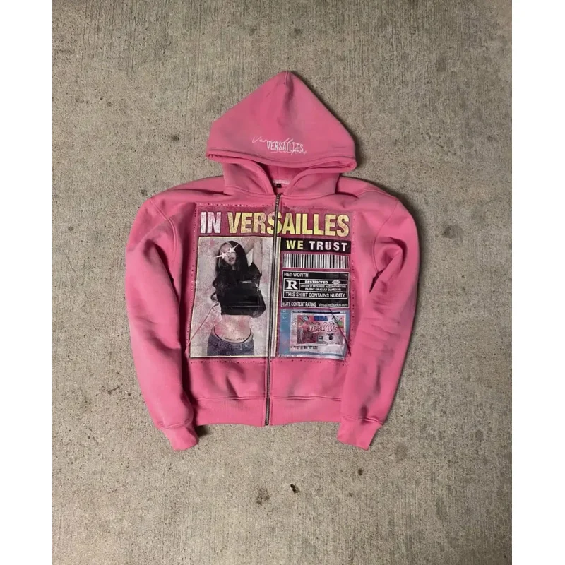 Sweat à capuche avec fermeture éclair pour femmes, Streetwear américain, mode Harajuku imprimée, Style Hip Hop, décontracté, coupe ample, 2025