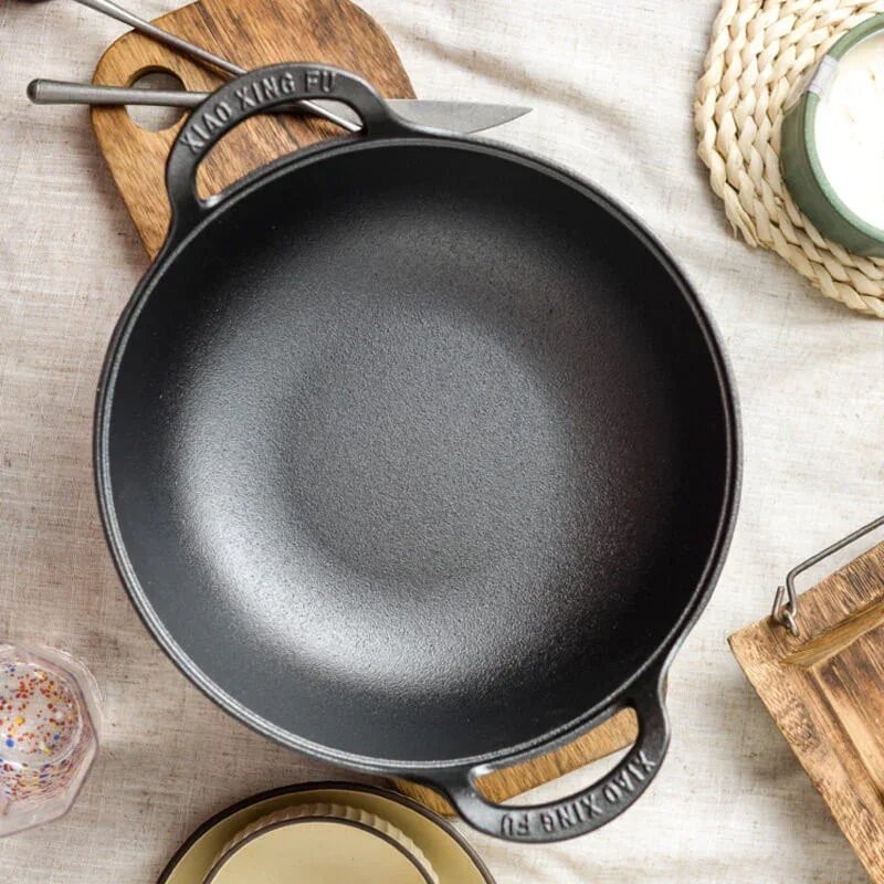 Uncoated cast-in-the-top-off pot, non-stick pot, kitchen-cooking pot, cast-in-the-air frying pan