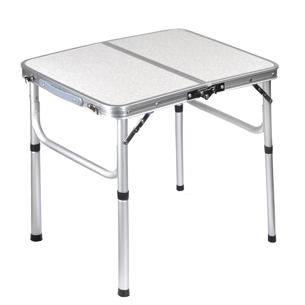 60 x 45 cm Bockentisch, Aluminium, rechteckig, Camping-Klapptisch, tragbar, verstellbar, für Garten,