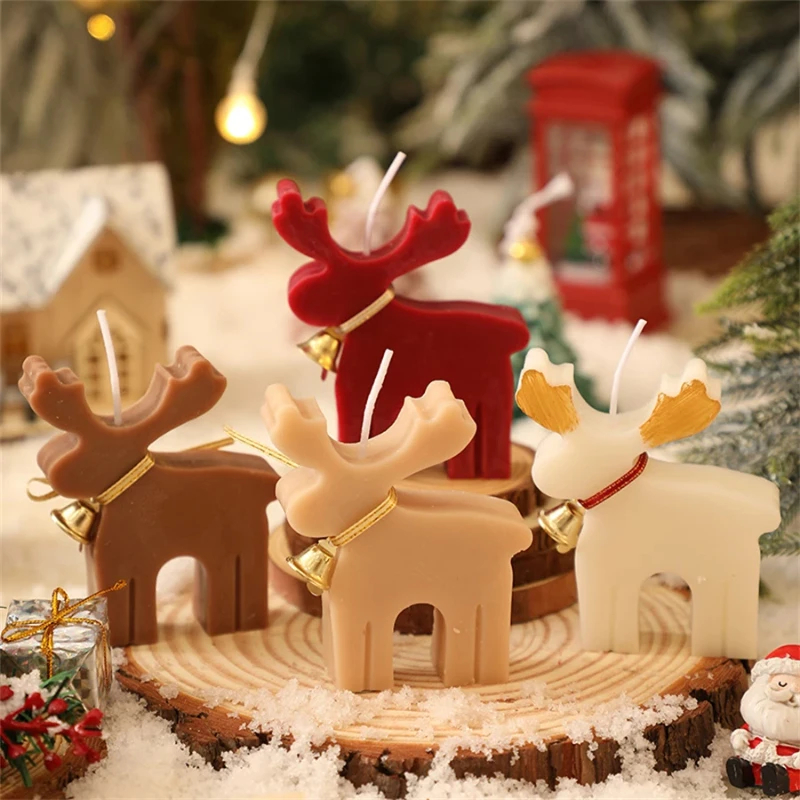 Christmas Series Silicone Candle Mold DIY Kit for Handmade Candles, Soap, Plaster, Resin, and Baking; Ideal Holiday Gifts