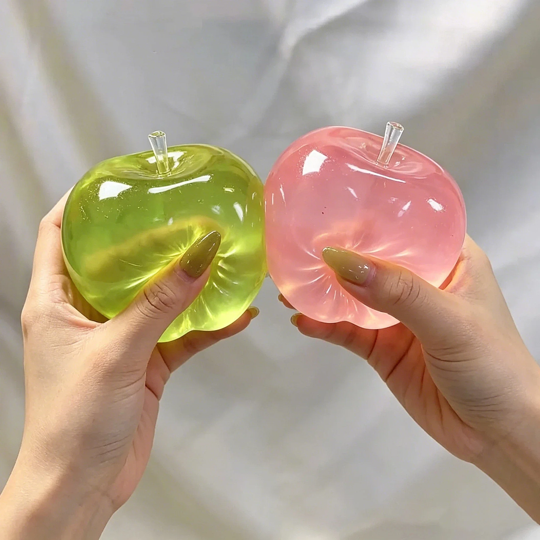 Sticky Green Apple Slowly Rebound Maltose Pressure Ball Soft Fidget Sensory Toy Squeeze Toy Gift for ADHD and Autism