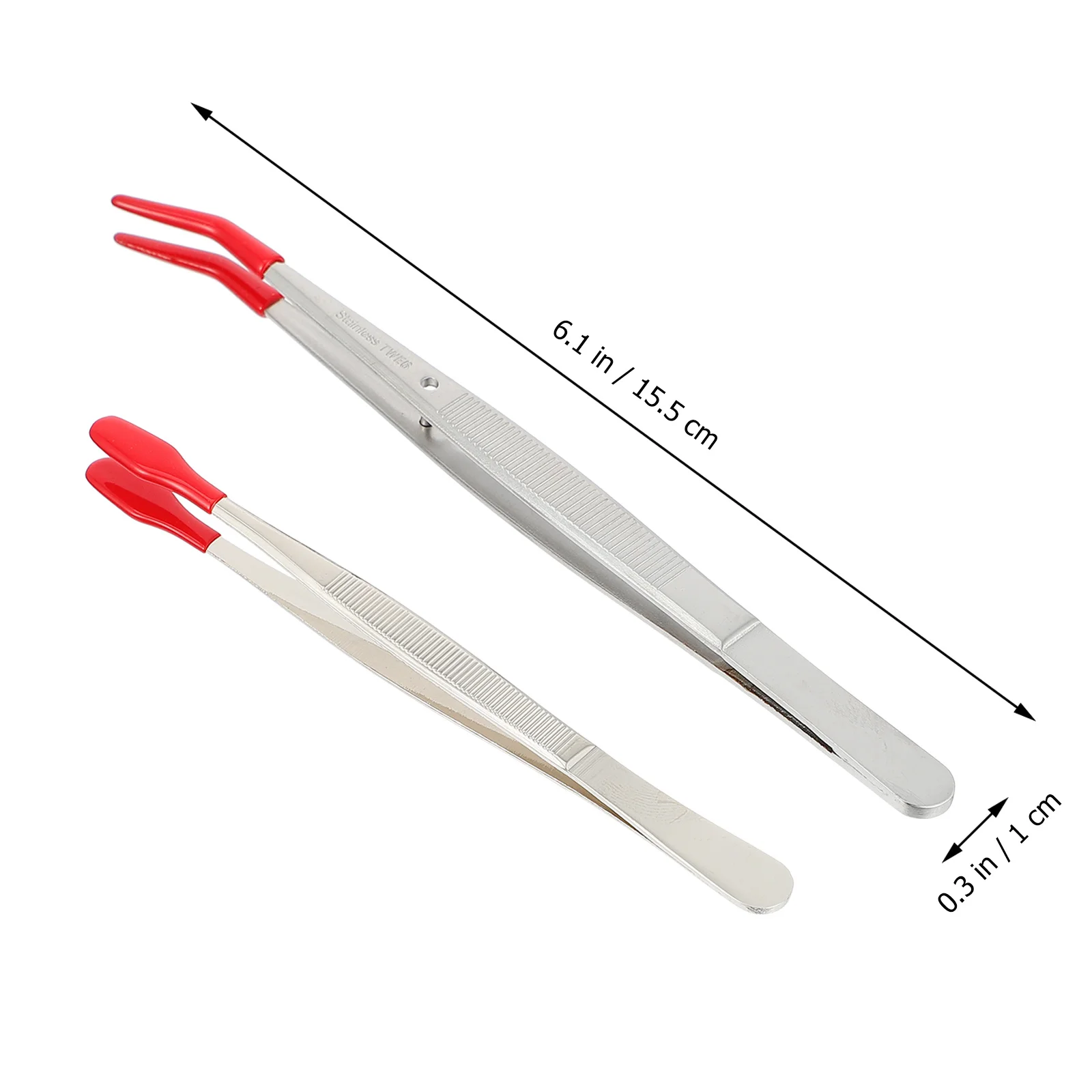 2 قطعة ملاقط الكوع من الفولاذ المقاوم للصدأ مقاومة للصدأ قوية لجمع ختم الحرف اليدوية تصميم تخزين مفيد ملاقط الكوع