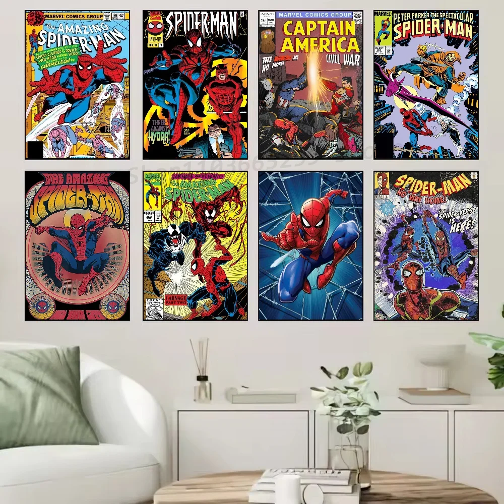 Настенный художественный постер из фильма «Человек-паук» Marvel, классический супергерой, Мстители, украшение для дома, холст, картина, принты, произведение искусства, настенная печать, подарок