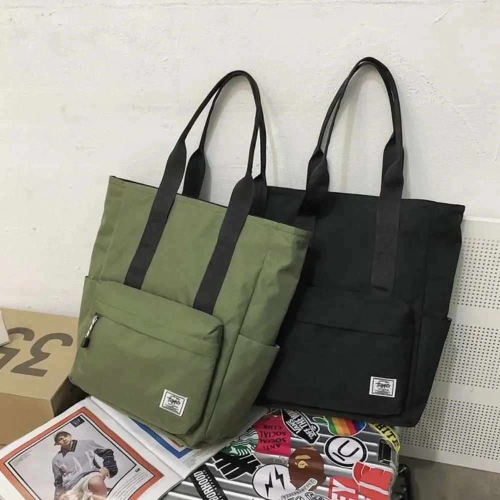 Waterproof Men Shoulder Bag Oxford Cloth Casual Bag Women Tote Bag Big Capacity Simple Women's Handbags Gym Fitness