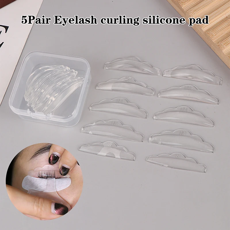 5Pairs Reusable Silicone Eyelash Perm Rods - Washable Lash Lifting Pads Curler Shields