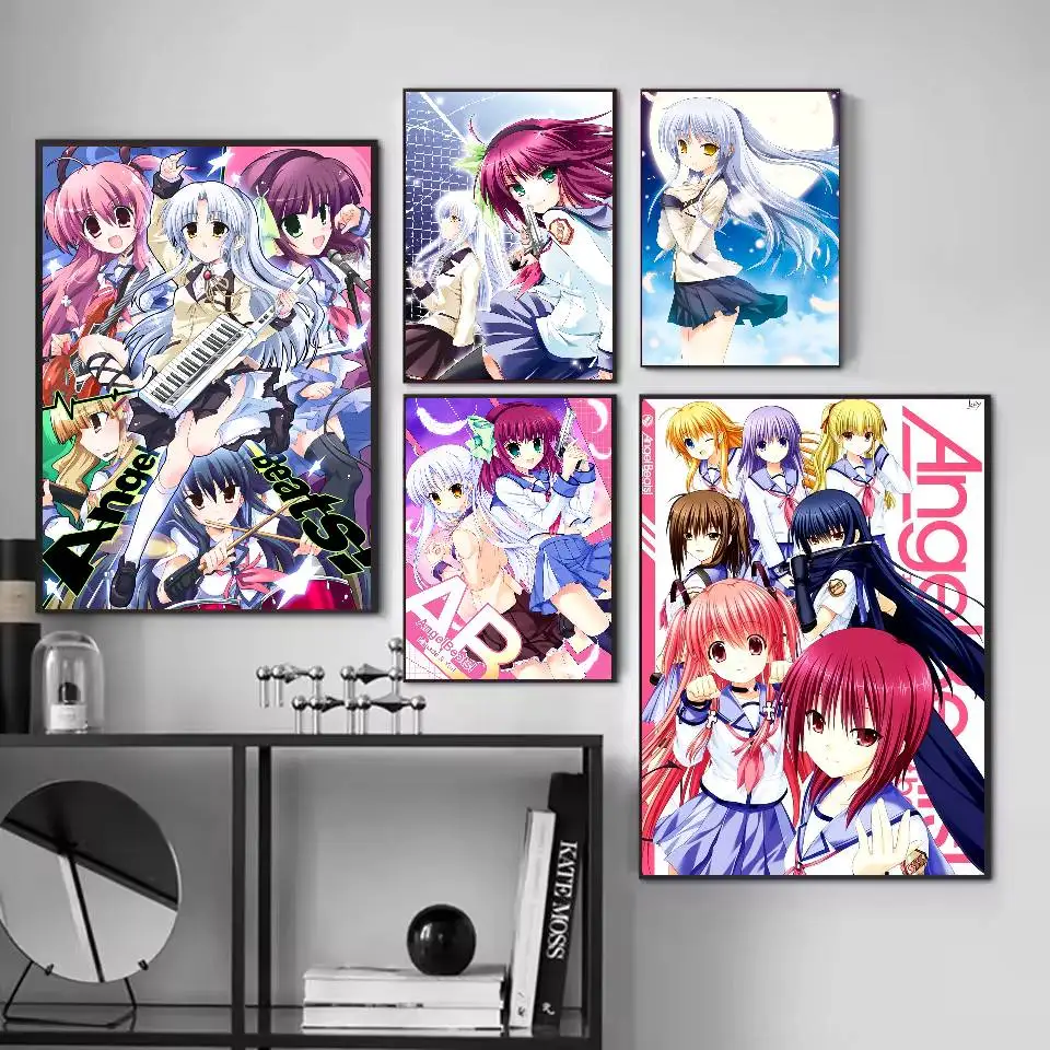 أنيمي A-Angel B-Beats ملصق فني ذاتي اللصق ملصق مضاد للمياه مقهى غرفة النوم جدار ديكور