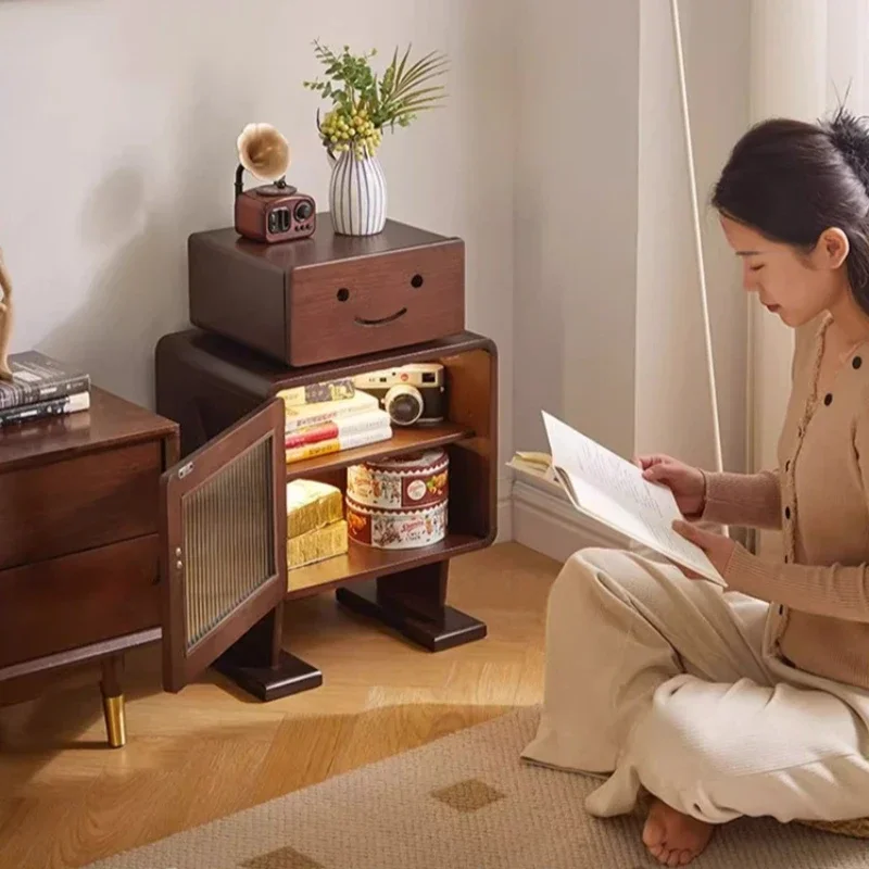 Modern Household GoodsSolid Wood Robot Bedside Table Bedroom Bedside Storage Cabinet Bedside Table