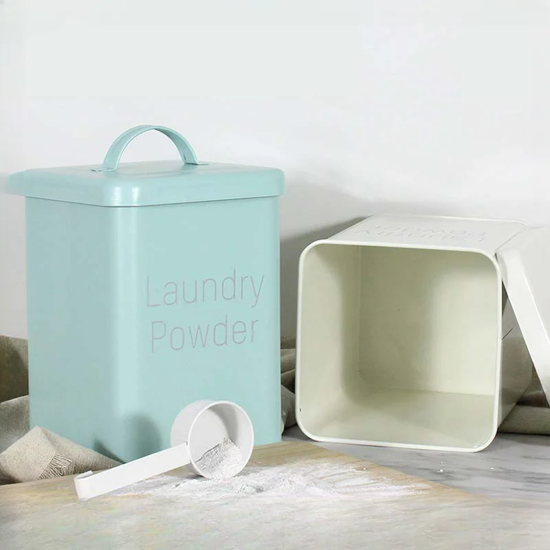 

Laundry Powder Container Washing Powder Sealed Barrel Multi Purpose Storage Container For Holding Tablets Powder Detergent