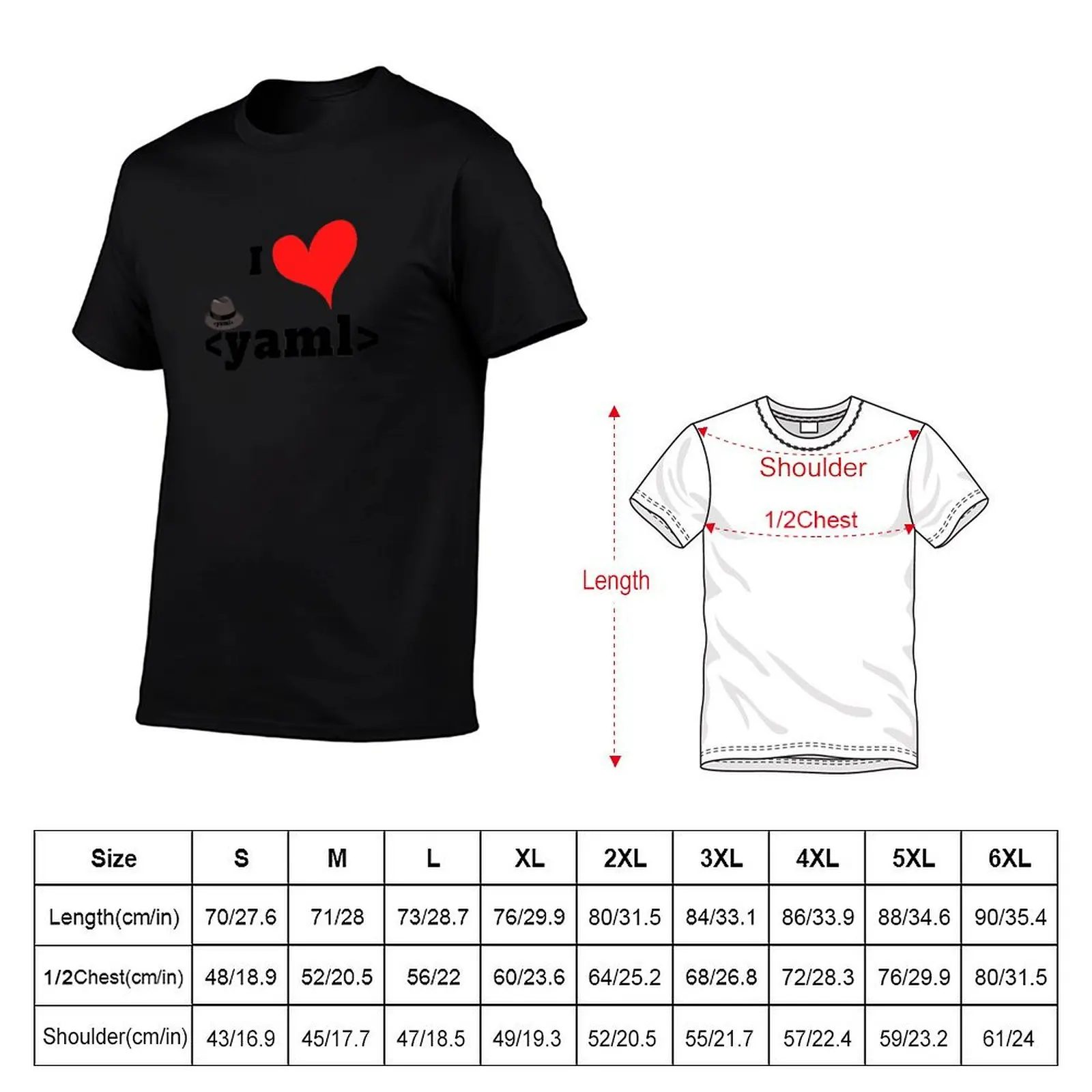I love yaml T-Shirt t shirts cotton 100% man t shirts for men T-Shirt