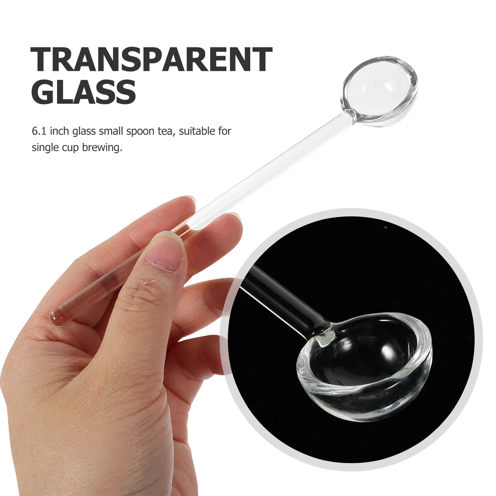 

3Pcs Glass Coffee Spoons Lightweight Easy Handle Espresso Tea Spoons Stylish Kitchen Utensils Caviar Stirring Scoop