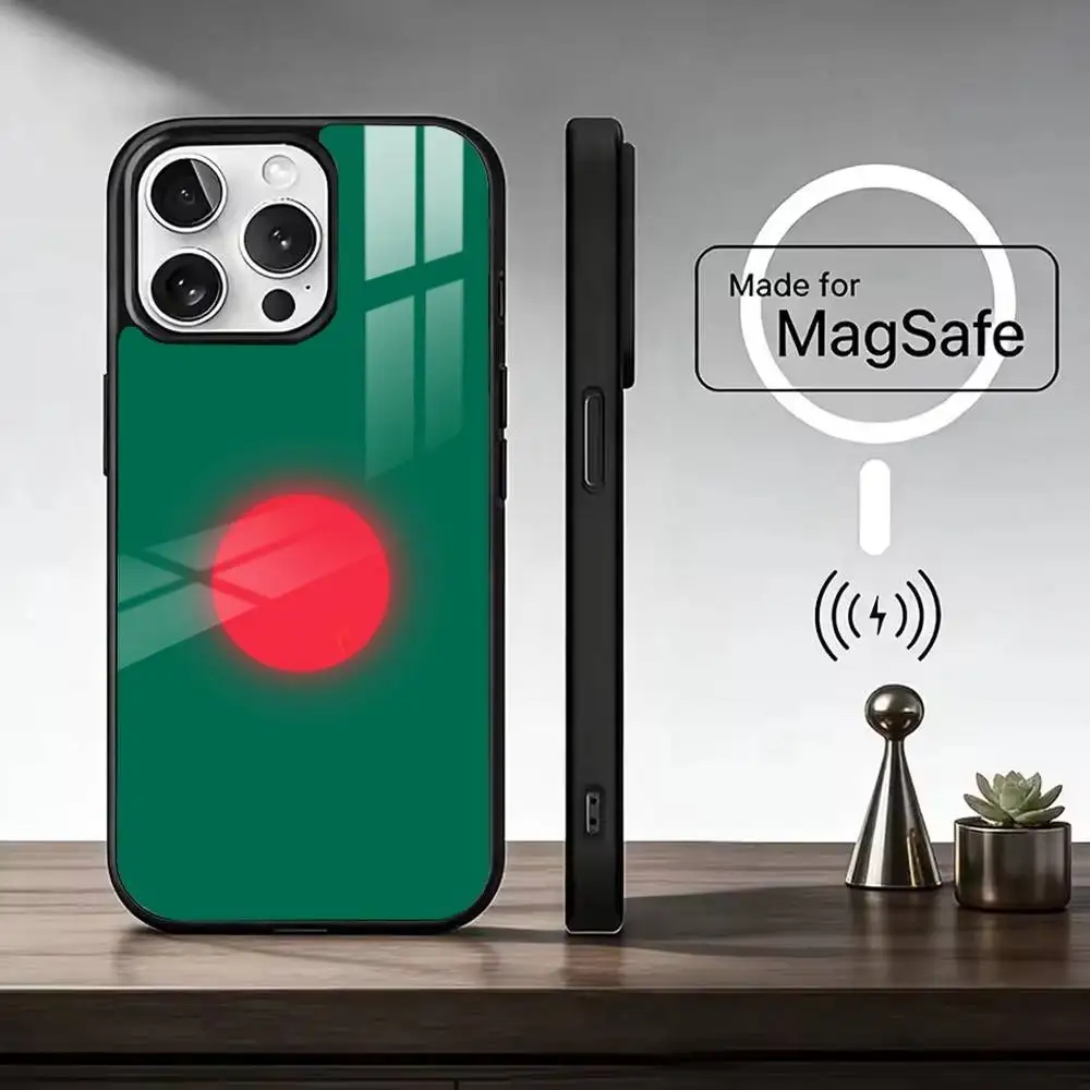 B-Bangladesh Flag  Phone Case For iPhone17,16,15,14,13,12,11 Plus,Pro Max Magnetic For Magsafe Wireless Charging