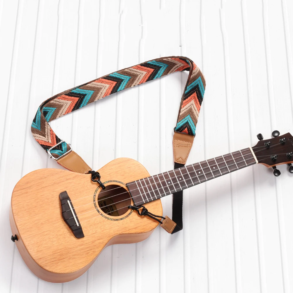 

Ukulele Strap Adjustable Nylon Cloth Bohemian Style Guitar Accessory For Electric Acoustic Bass Lightweight Durable Comfortable