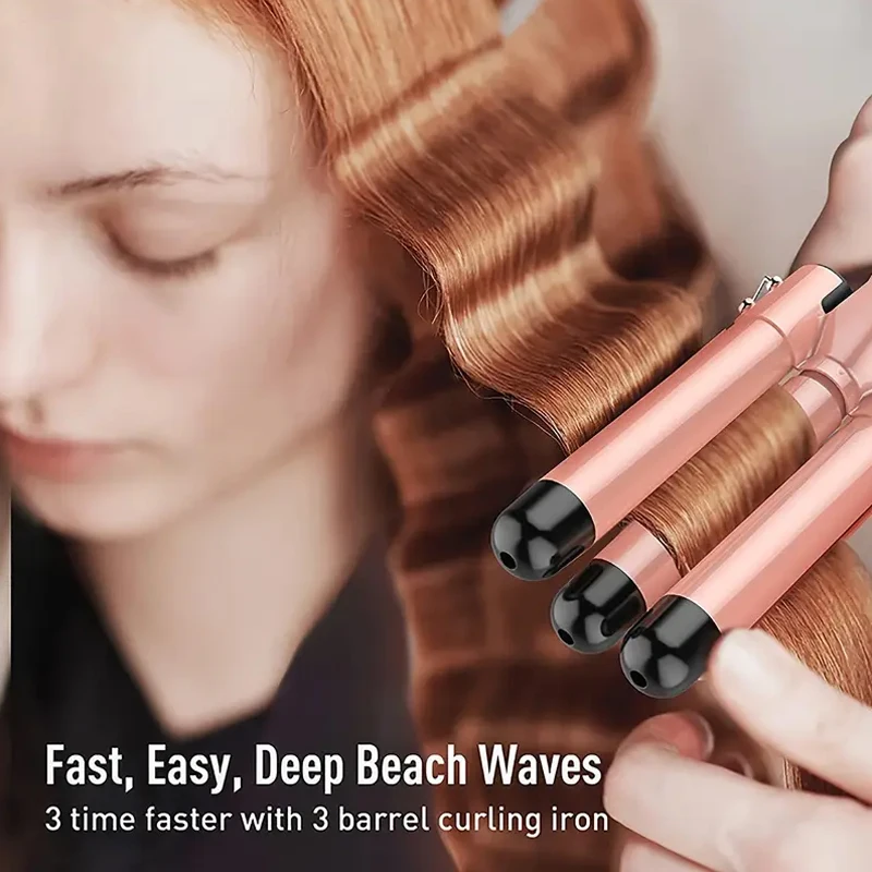 Curling Iron 5-in-1, Suitable for All Hair Types and Lengths Waving Rod Curling Iron Set, 30-second Instant Heat, No Hair Damage