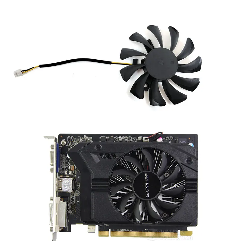 

NEW Sapphire 75MM GA71S2H 2PIN 0.38A for Sapphire R7 240 250 D5 Platinum Edition R7 350 Graphics Card Cooling Fan