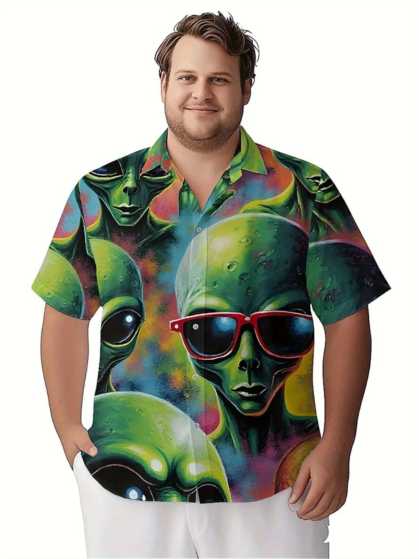 قمصان هاواي مقاس كبير للرجال بنمط أجانب، قمصان بأزرار، ملابس كاجوال للجنسين، قمصان صيفية