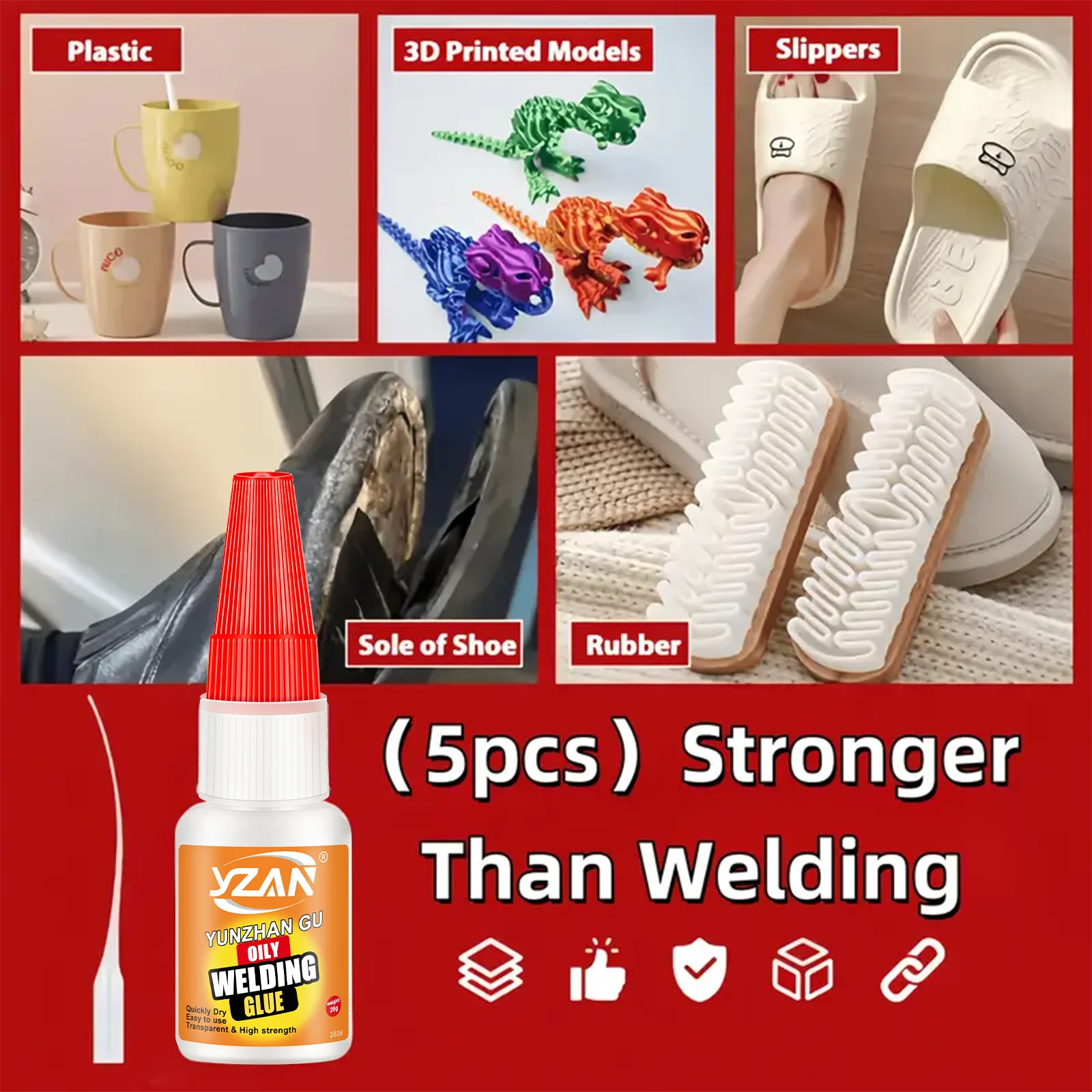 JXVX 50g غراء زيتي عالي القوة لحام فائق جميع الأغراض أداة غراء سائل قوية جدًا 20 جرام - غراء CA شفاف سريع الجفاف. #5