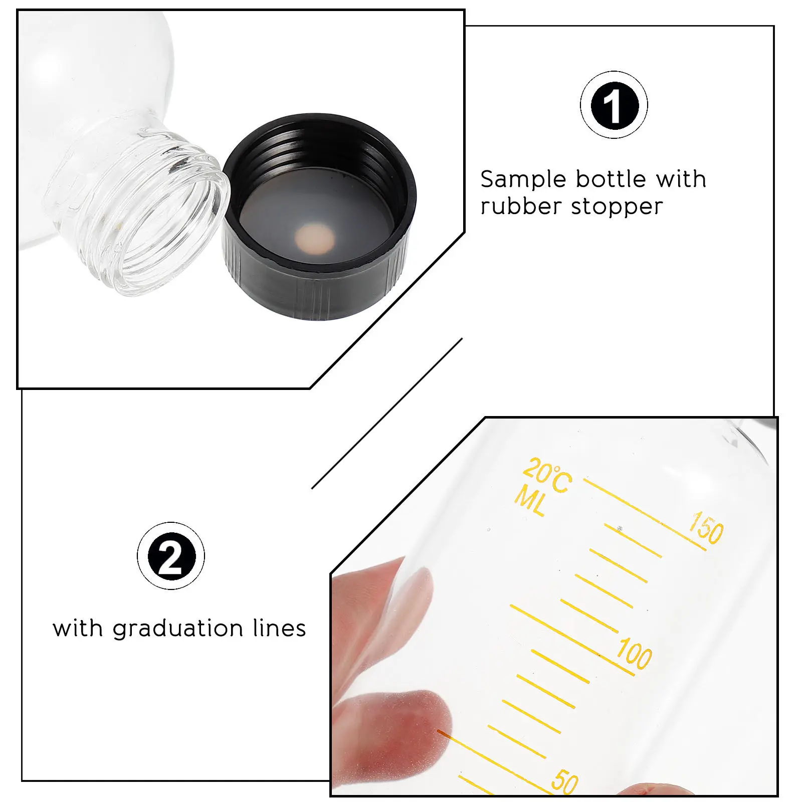 1Pcs Premium Clear Glass Headspace Vial with Leak-Proof Lid Gasket for Lab Sample Storage Experiment Autosampler Transparent