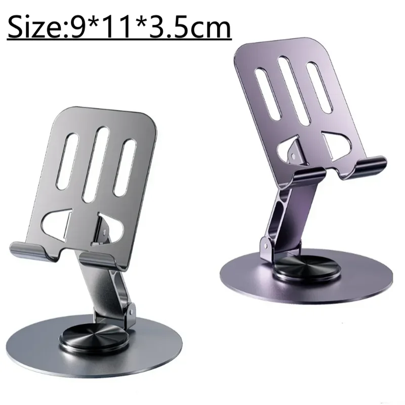 Metal Aluminum 360° Rotation Tablet Holder Folding Universal Phone Bracket Portable Adjustable Desktop Stand For iPad And Phone