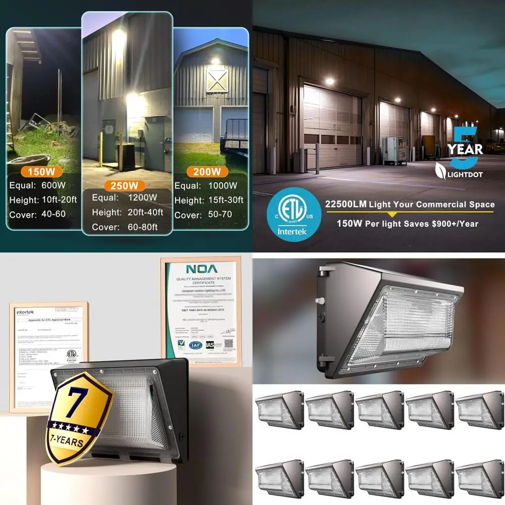 

Светодиодные настенные светильники 150 Вт, 100-277 В, с фотоэлементом «от заката до рассвета», 22500 люмен, 150 люмен/Вт, 5000K, IP65, для наружного освещения, двора, улицы