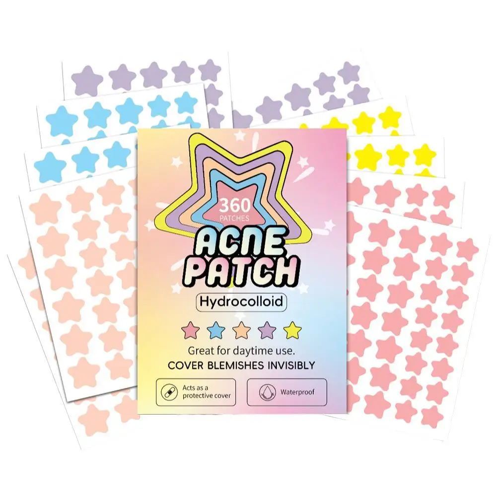 Patch de boutons étoiles colorés, correcteur d'élimination de l'acné, outils de maquillage de beauté, autocollants de soins de la peau colorés invisibles