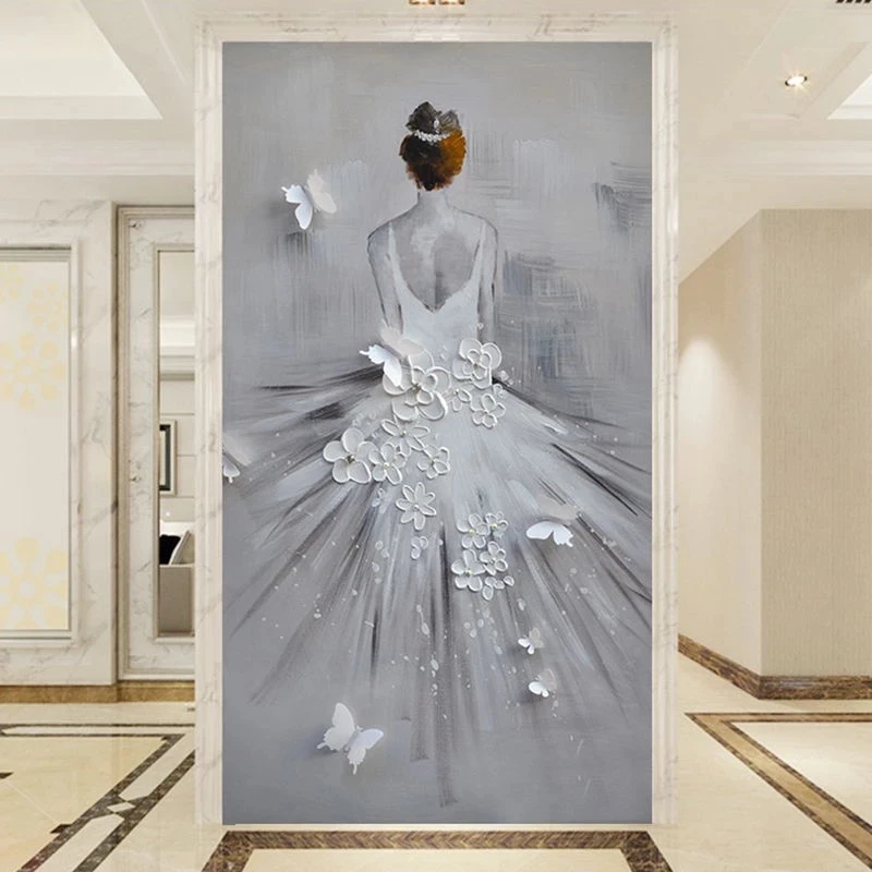 Customized Mural Romantic Beauty Dancer Oil Painting Entrance Corridor Restaurant 3D Wallpaper Living room TV background bedroom